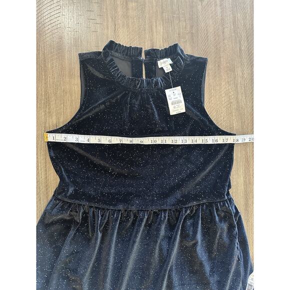 NWT J. Crew Black Velvet Sparkles Tiered Midi Dress Ruffles Women’s Size 6 NEW - Picture 10 of 15